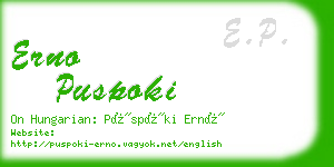 erno puspoki business card